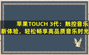 苹果TOUCH 3代：触控音乐新体验，轻松畅享高品质音乐时光
